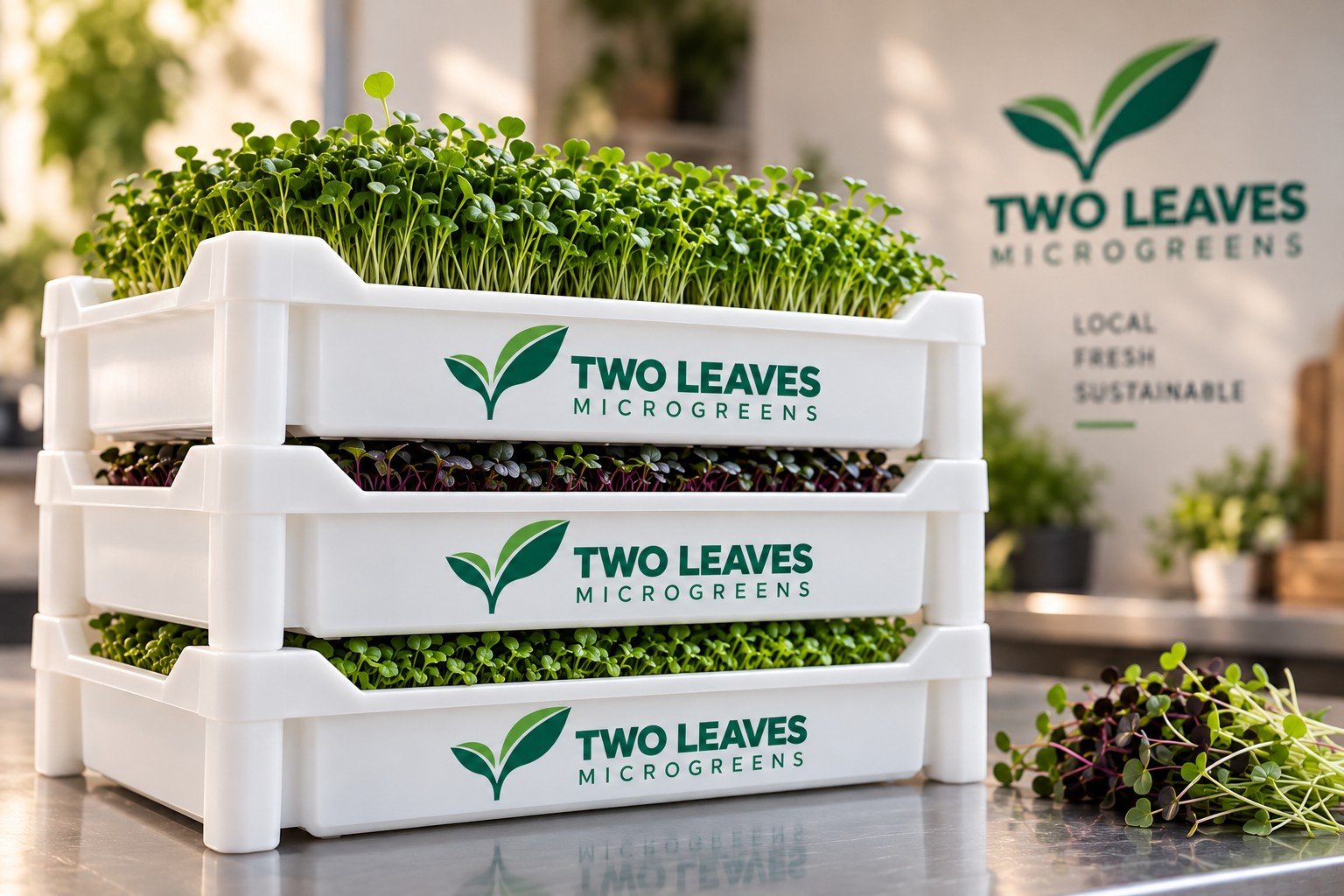 Two Leaves Mehrweg-Transportbehälter mit Microgreens